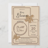 Minimalist Style Flower Notes Baby Shower Einladung (Vorderseite)