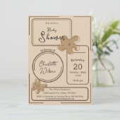Minimalist Style Flower Notes Baby Shower Einladung (Stehend Vorderseite)