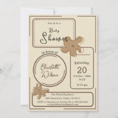 Minimalist Style Flower Notes Baby Shower Einladung (Vorderseite)