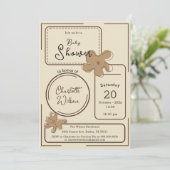 Minimalist Style Flower Notes Baby Shower Einladung (Stehend Vorderseite)