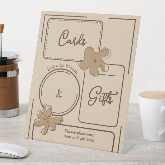 Minimalist Style Flower Notes Cards & Gifts Sockelschild (In Situ)