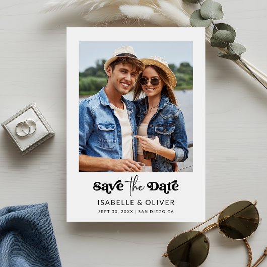 Minimalist Style One Photo Save The Date Einladung