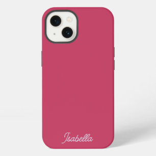 Minimalist Stylish Dark Pink Purple Simple Name iPhone 13 Hülle