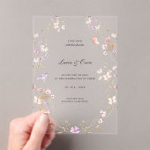 Minimalist Stylish Flowers Wedding Acryleinladungen (Insitu (Handheld))