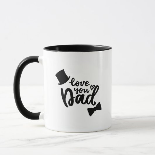Minimalist Stylish Monochrome Love You Dad Classy Tasse (Links)