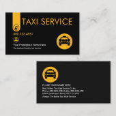 Minimalist Stylish Yellow Taxi Tab Visitenkarte (Vorne/Hinten)