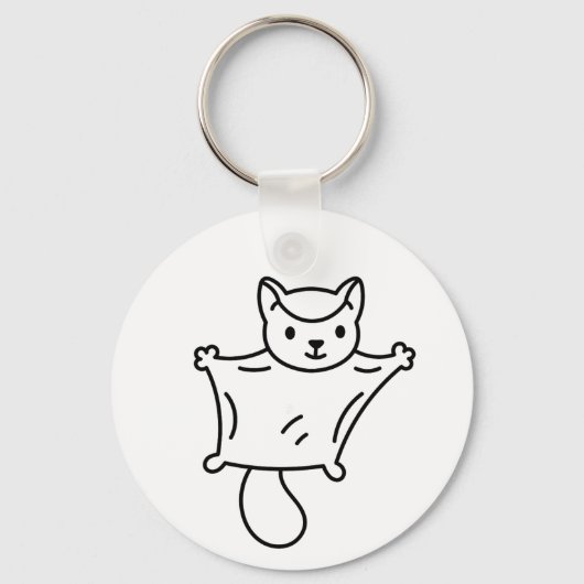 Minimalist Sugar Glider Line Art Schlüsselanhänger (Vorderseite)