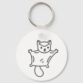 Minimalist Sugar Glider Line Art Schlüsselanhänger (Rückseite)