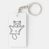 Minimalist Sugar Glider Line Art Schlüsselanhänger (Rückseite)