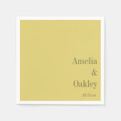 Minimalist Summer Yellow Elegant Wedding Custom Serviette (Vorderseite)