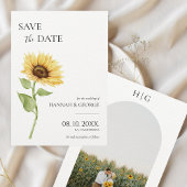 Minimalist Sunflower Photo Arch Wedding Save The Date