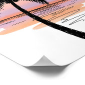 Minimalist Sunset Beach Poster – Palm Tree Ocean (Ecke)