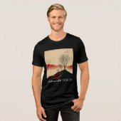 Minimalist Sunset Landscape Tree Silhouette Tri-Blend Shirt (Vorderseite voll)