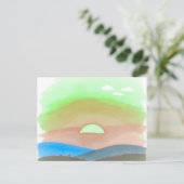 Minimalist Sunset Postcard Postkarte (Stehend Vorderseite)