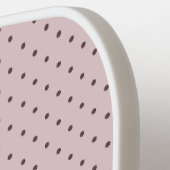 Minimalist Süß Soft Hellrosa Braun Punkte Pickleball Schläger (Linke Seite)