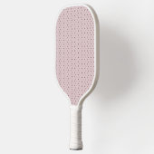 Minimalist Süß Soft Hellrosa Braun Punkte Pickleball Schläger (Links)