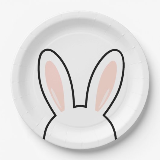 Minimalist Süße Hasenohren Osterhase Pappteller (Vorderseite)