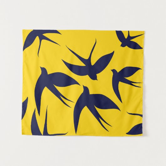 Minimalist Swallow Small (34" x 40") Tapestry Wandteppich (Vorderseite (Horizontal))