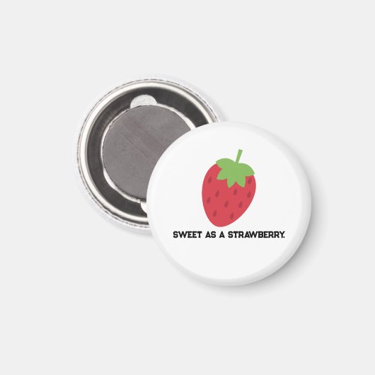 Minimalist sweet strawberry Magnet  (Vorderseite/Rückseite)