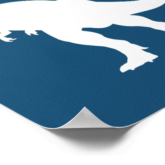 Minimalist T-Rex Dinosaur Silhouette Nursery Wall Poster (Ecke)