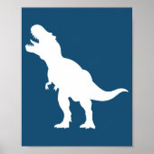 Minimalist T-Rex Dinosaur Silhouette Nursery Wall Poster (Vorne)