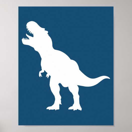 Minimalist T-Rex Dinosaur Silhouette Nursery Wall Poster (Vorne)