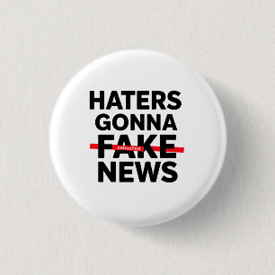 Minimalist T-Shirt Design with "Haters Gonna Fake Button