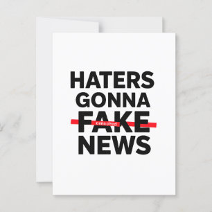 Minimalist T-Shirt Design with "Haters Gonna Fake Postkarte