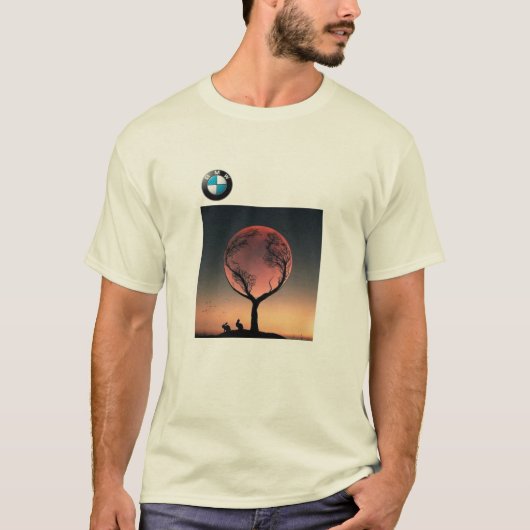 Minimalist T-Shirt Sonnenuntergangsbaum (Vorderseite)