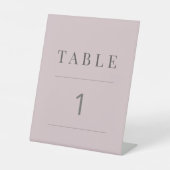 Minimalist Table Number Dusky Rose Sockelschild (Vorderseite)