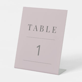 Minimalist Table Number Dusky Rose Sockelschild