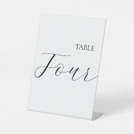 Minimalist Table Number Four  Sockelschild