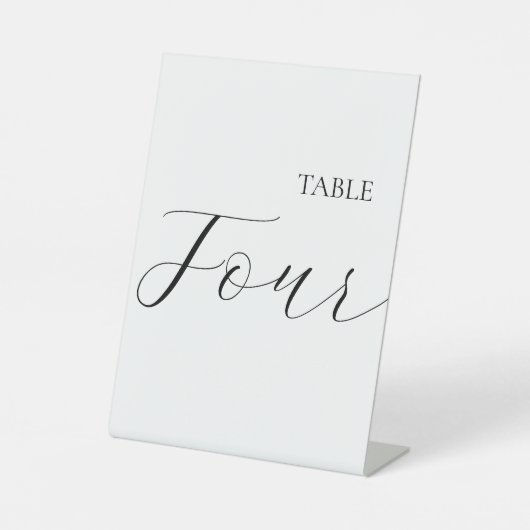 Minimalist Table Number Four Sockelschild (Vorderseite)