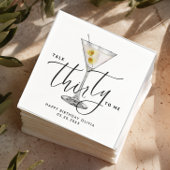 Minimalist “Talk Thirty to Me” Martini Glass 30th Serviette