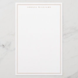 Minimalist Tan Monogram Two Border Briefpapier