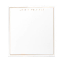 Minimalist Tan Monogram Two Border Notizblock