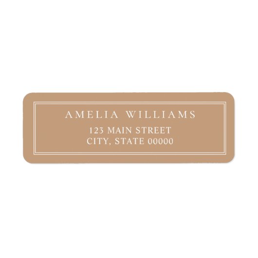 Minimalist Tan Two Border Return Address (Vorne)