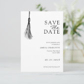 Minimalist Tassel Graduation Party Save The Date (Stehend Vorderseite)