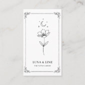 Minimalist Tattoo Artist Card with QR Code Visitenkarte (Vorderseite)