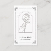 Minimalist Tattoo Artist Card with QR Code Visitenkarte (Vorderseite)