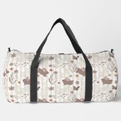 Minimalist Taupe and Brown Bunny Duffle Bag (Vorderseite)