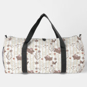 Minimalist Taupe and Brown Bunny Duffle Bag (Rückseite)