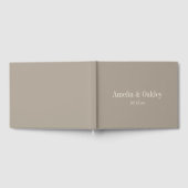 Minimalist Taupe Brown Elegant Wedding Custom Gästebuch (Voll)