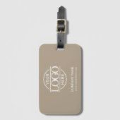 Minimalist Taupe Corporate Company Business Logo Gepäckanhänger (Vorderseite Vertikal)