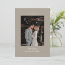 Minimalist Taupe Elegant Wedding Custom Photo