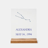 Minimalist Taurus Constellation Acrylic Sign - Per Acrylschild (Vorderseite)