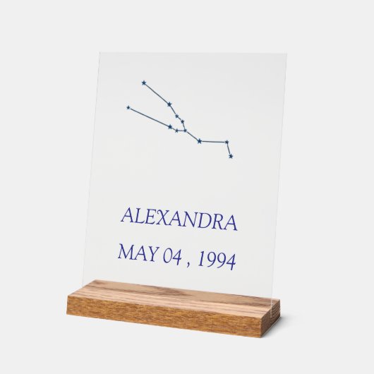Minimalist Taurus Constellation Acrylic Sign - Per Acrylschild (Winkel)