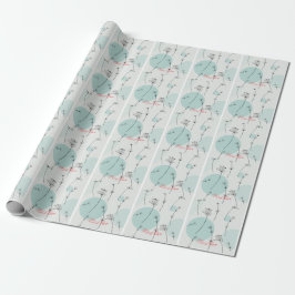  Minimalist Teal Dandelion Seed Wrapping Paper Geschenkpapier