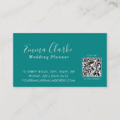 Minimalist Teal Green Scan Code Business Card Visitenkarte (Rückseite)