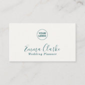 Minimalist Teal Green Scan Code Business Card Visitenkarte (Vorderseite)